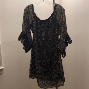Leopard off shoulder dress size L